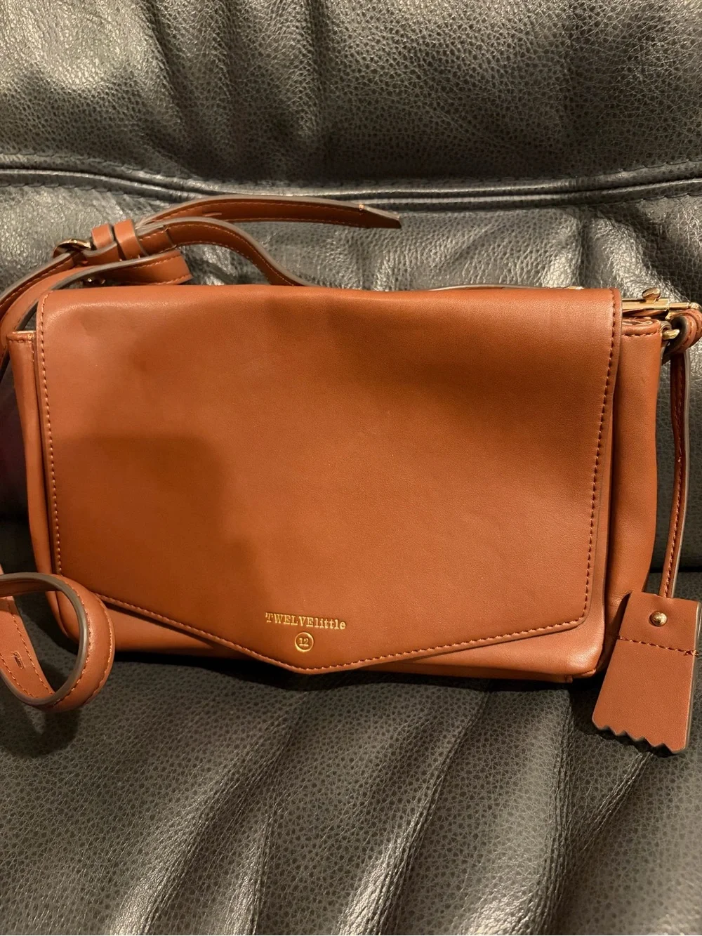 TwelveLittle Brown Leather Crossbody Bag
